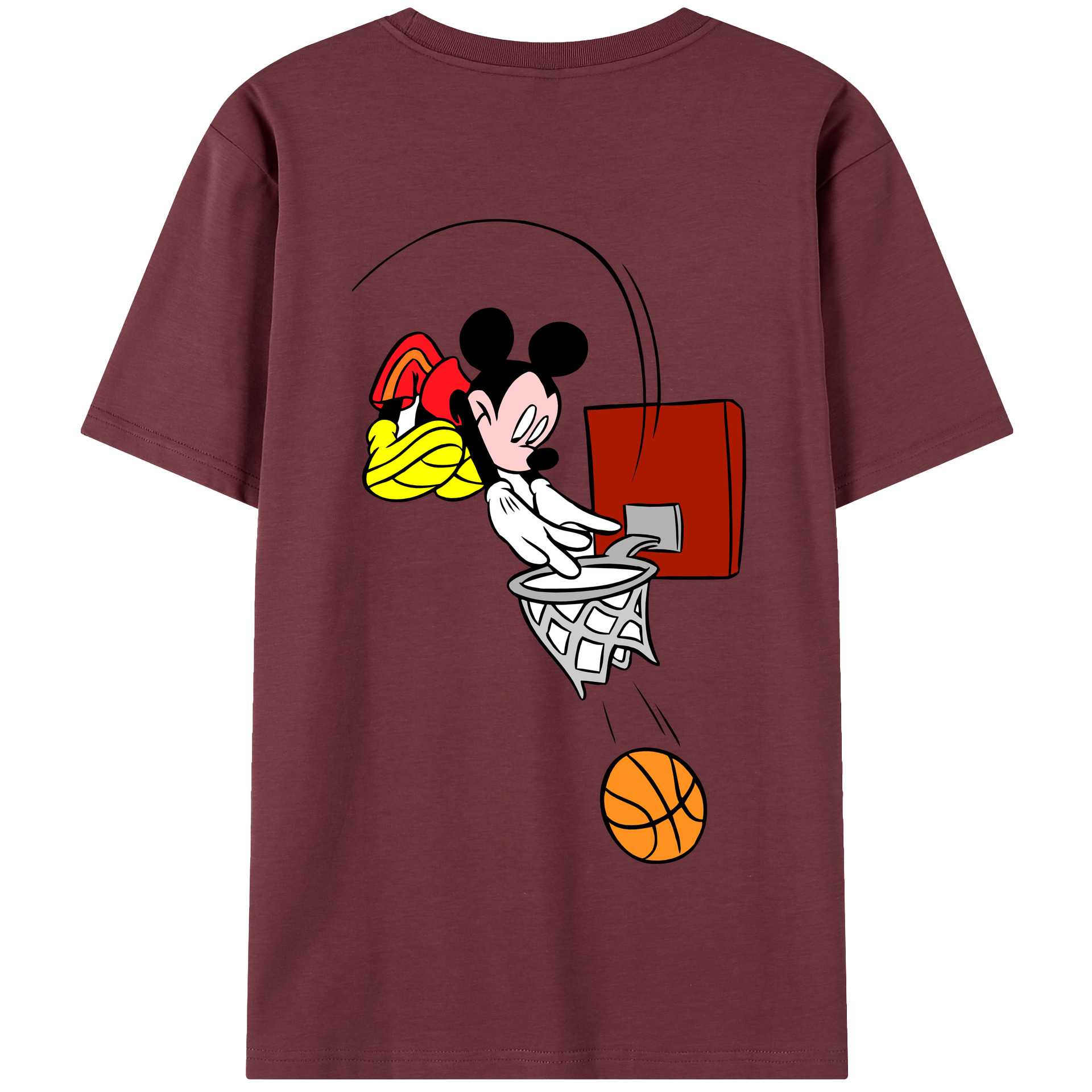 （画像用） ミッキーマウス Mickey Mouse 綿100％半袖Tシャツ（背面プリント）